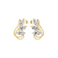 The Cascade Leaf Lan Grown Diamond Earrings Yellow Gold
