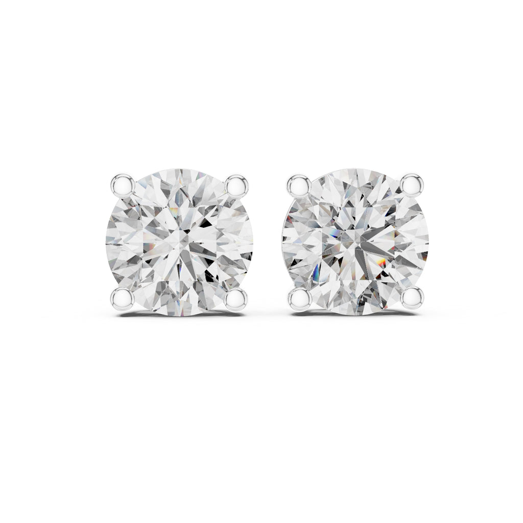 The Essential Round Lan Grown Diamond Solitaire Studs White Gold