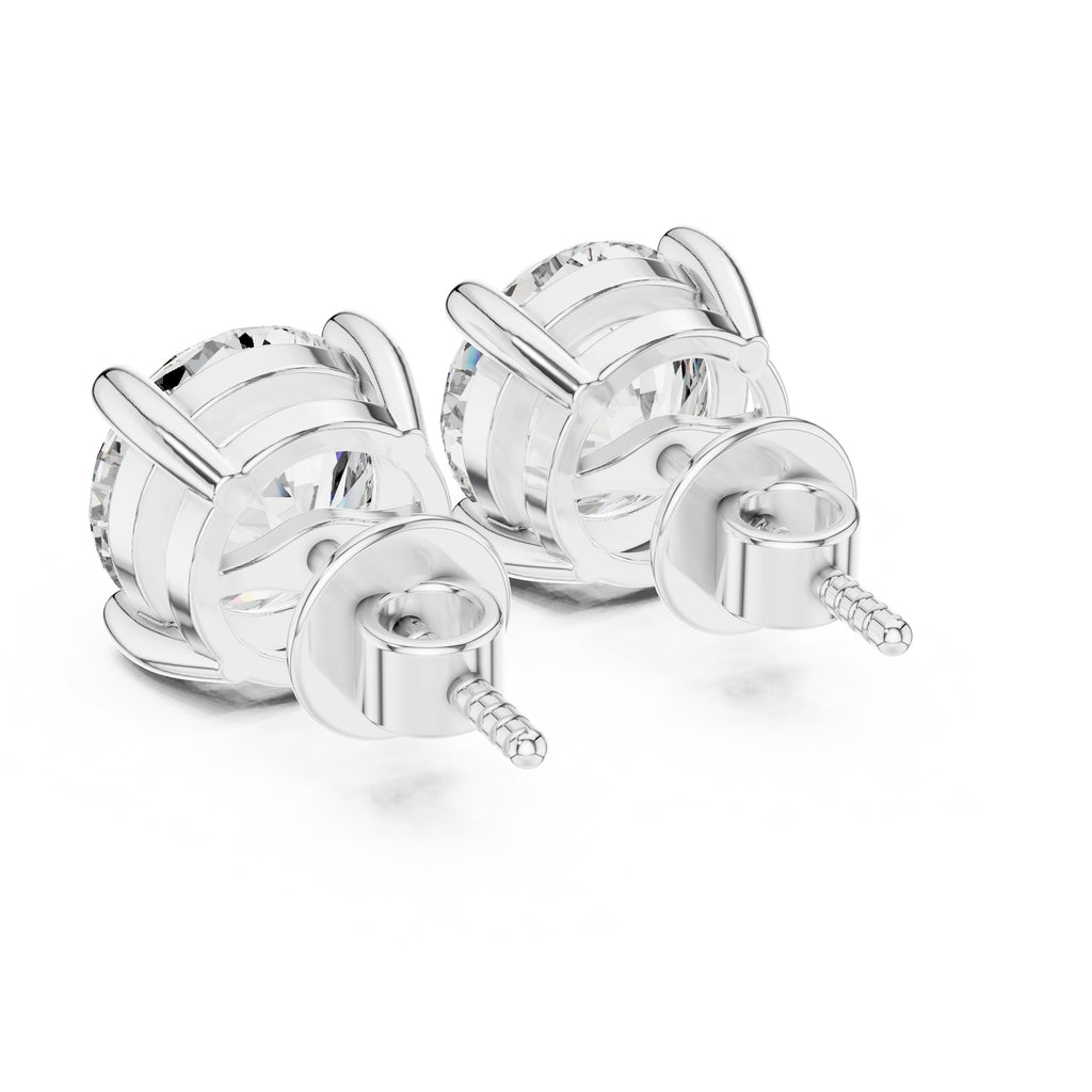 The Essential Round Lan Grown Diamond Solitaire Studs White Gold