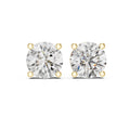 The Essential Round Lan Grown Diamond Solitaire Studs Yellow Gold