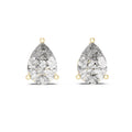 The Pear Solitaire Lan Grown Diamond Studs Yellow Gold