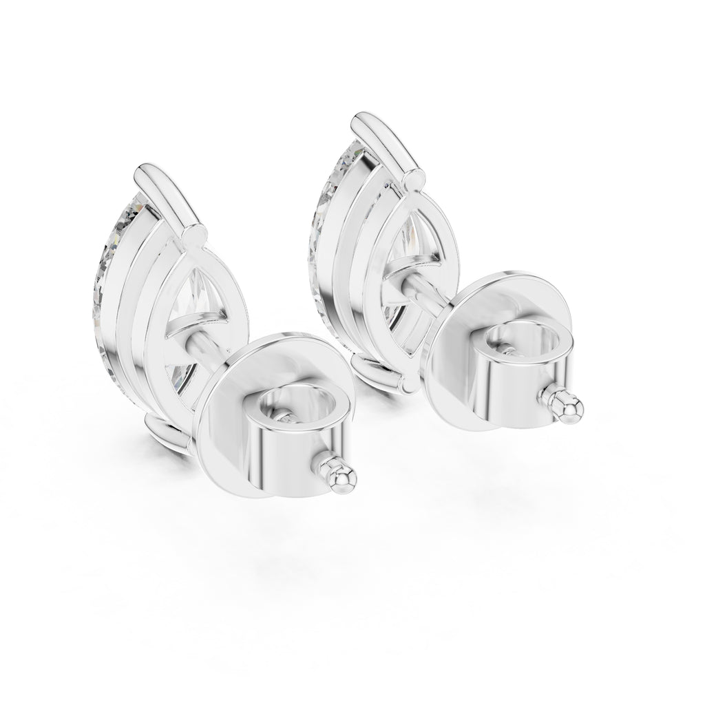 The Marquise Solitaire Lan Grown Diamond Studs White Gold