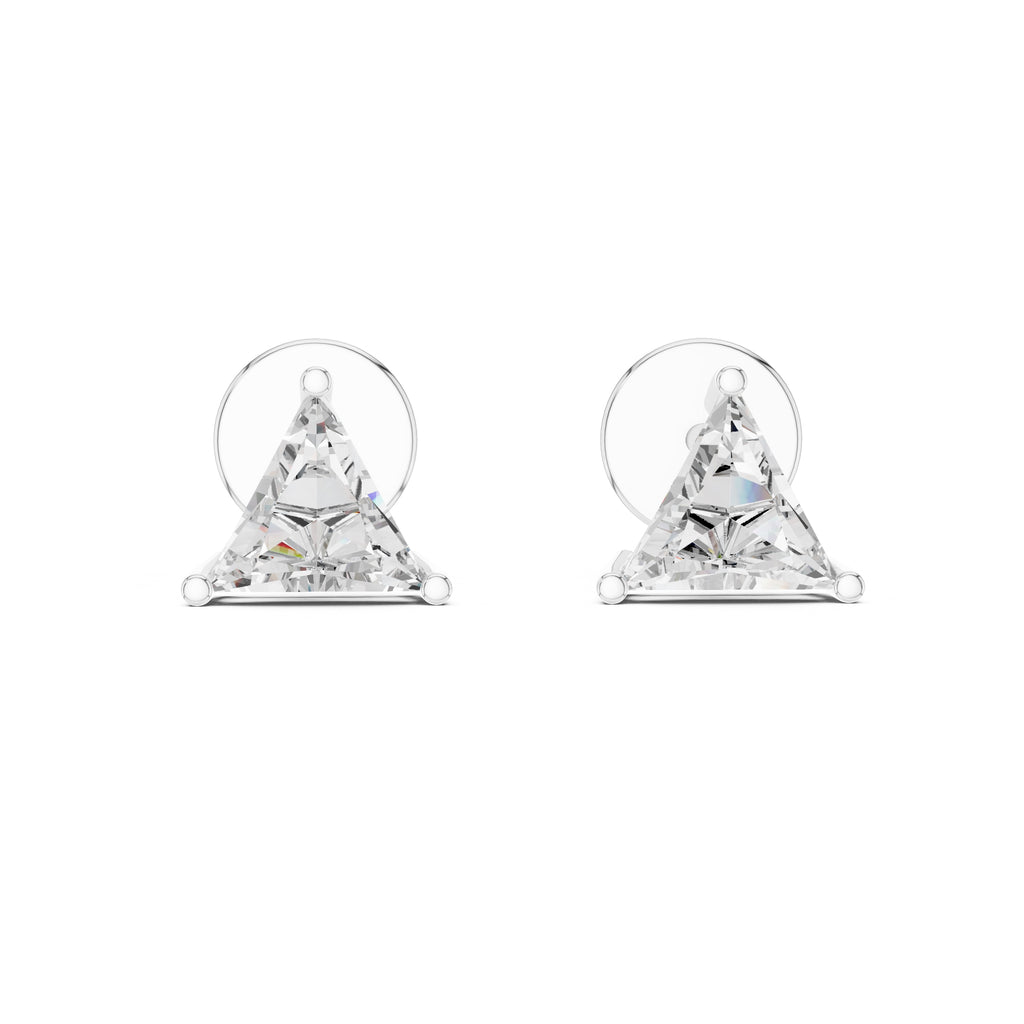 The Trillion Solitaire Lan Grown Diamond Studs White Gold
