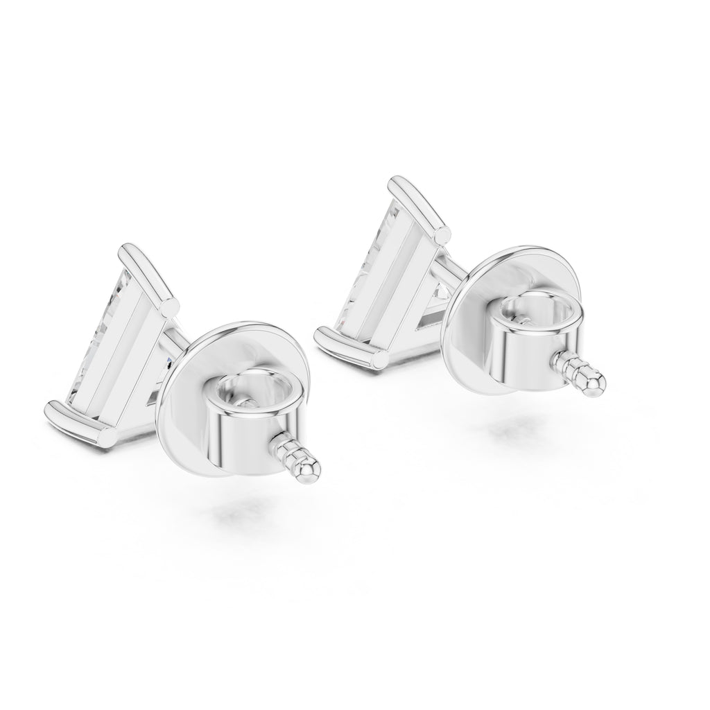 The Trillion Solitaire Lan Grown Diamond Studs White Gold