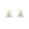The Trillion Solitaire Lan Grown Diamond Studs Yellow Gold