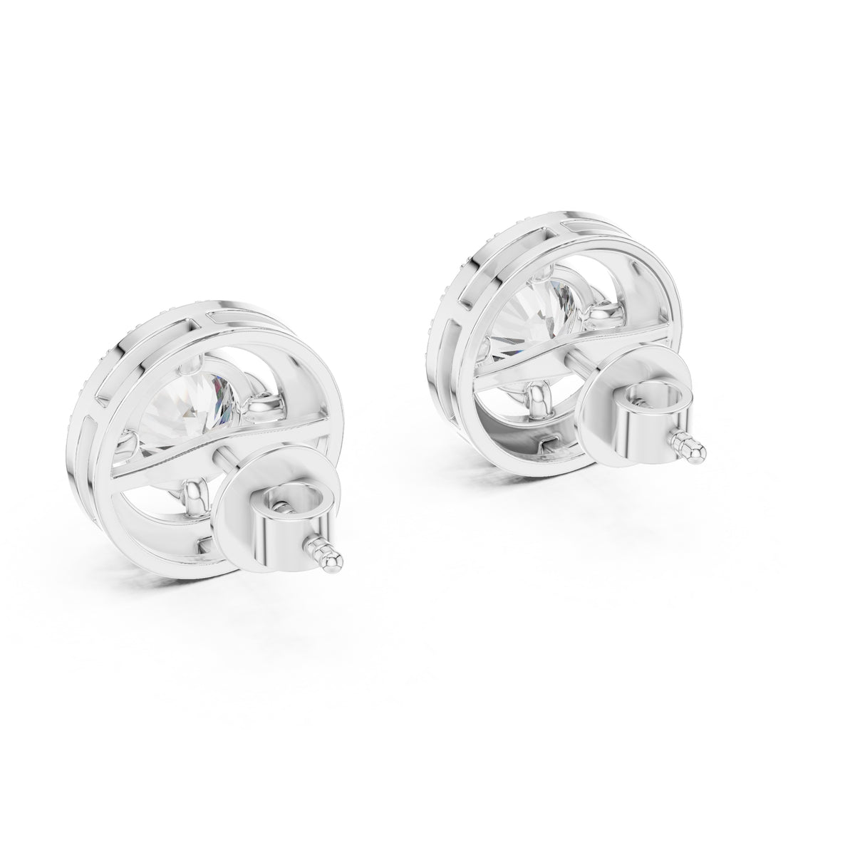 The Celestial Halo Lab Grown Diamond Studs White Gold