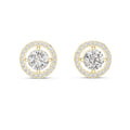 The Celestial Halo Lan Grown Diamond Studs Yellow Gold