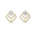 The Chevron Illusion Lan Grown Diamond Studs Yellow Gold