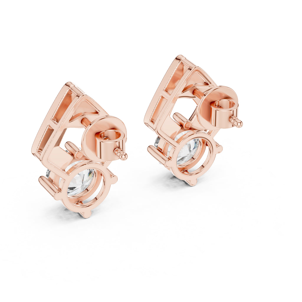 The Apex Drop Lan Grown Diamond Earrings Rose Gold
