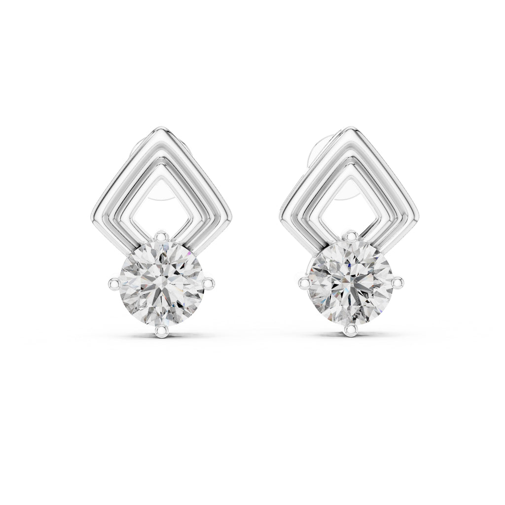The Apex Drop Lan Grown Diamond Earrings White Gold