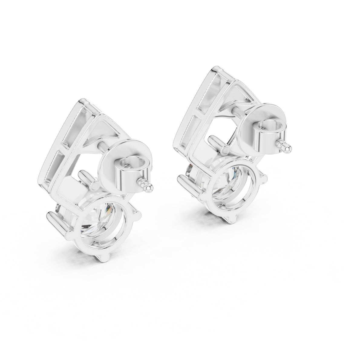 The Apex Drop Lan Grown Diamond Earrings White Gold
