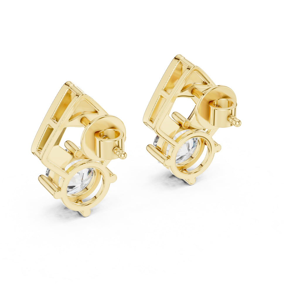 The Apex Drop Lan Grown Diamond Earrings Yellow Gold