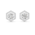 The Hexagon Halo Lab Grown Diamond Studs White Gold
