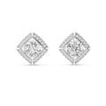 The Lozenge Halo Lab Grown Diamond Studs White Gold