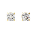The Four-Prong Solitaire Lan Grown Diamond Earrings Yellow Gold