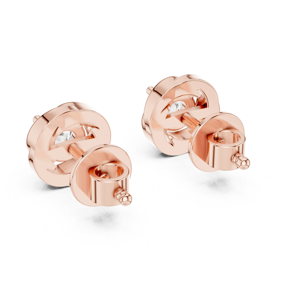 The Vortex Lan Grown Diamond Studs Rose Gold