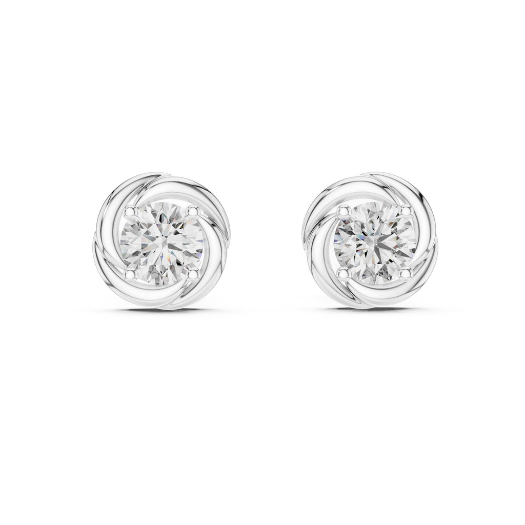 The Vortex Lan Grown Diamond Studs White Gold