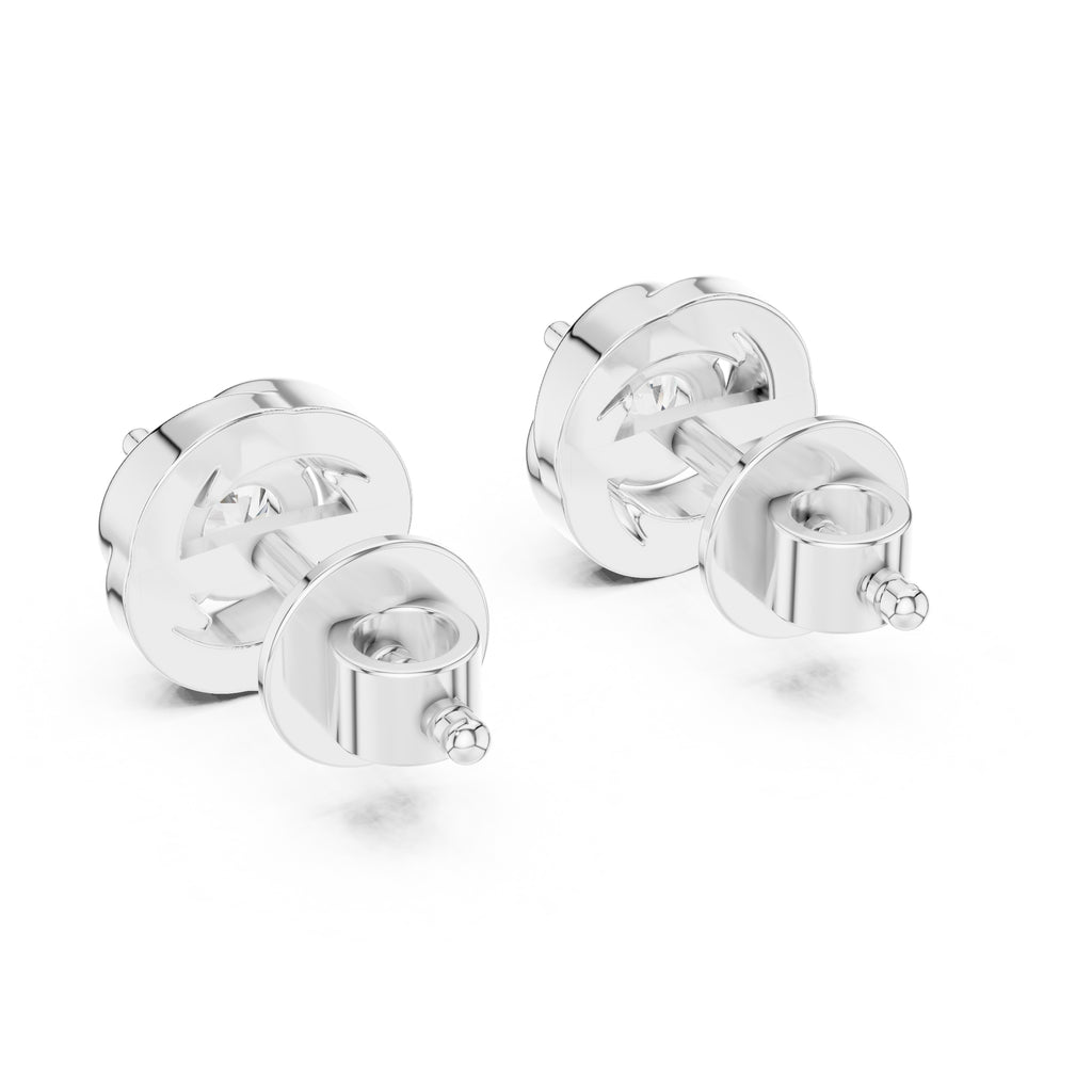 The Vortex Lan Grown Diamond Studs White Gold