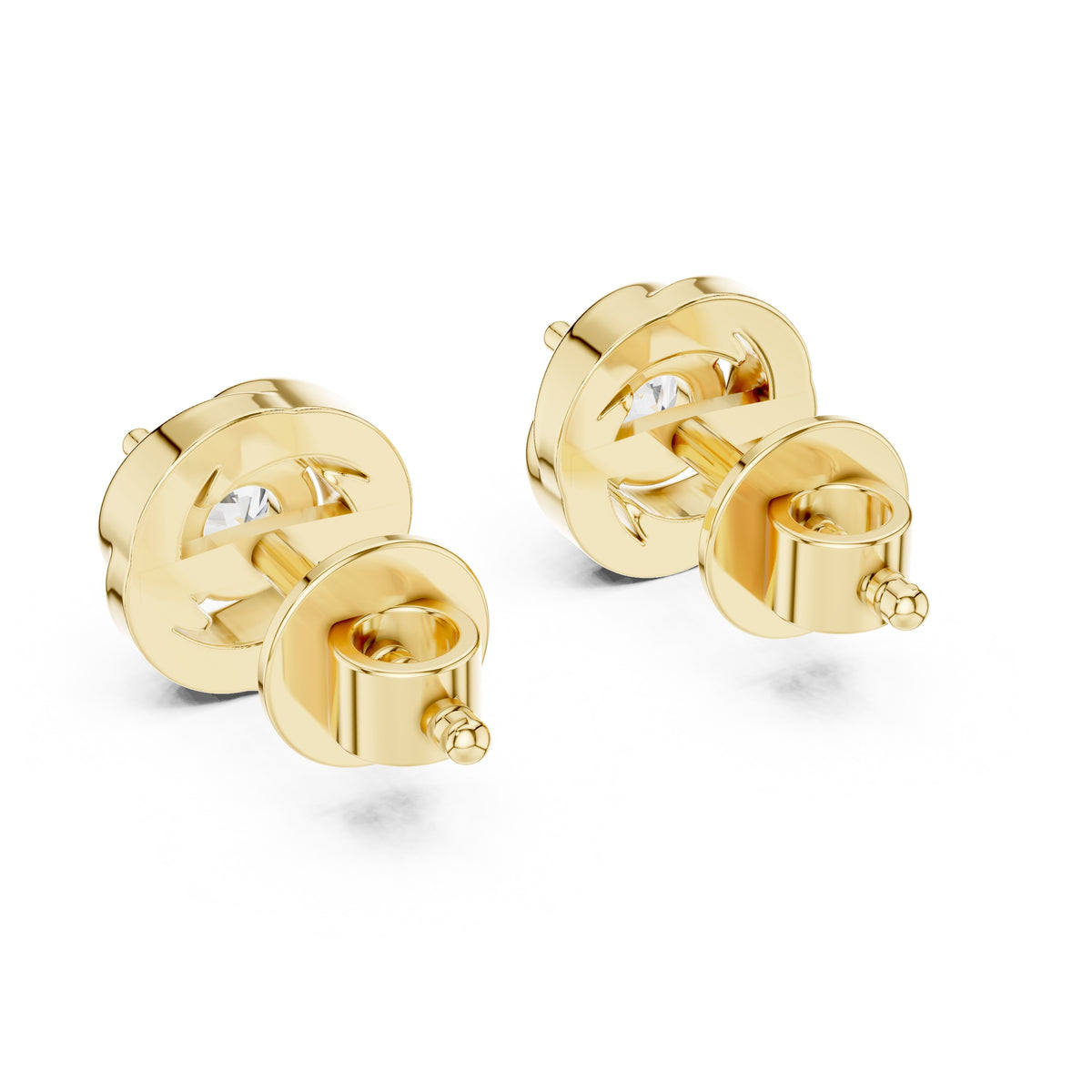 The Vortex Lan Grown Diamond Studs Yellow Gold