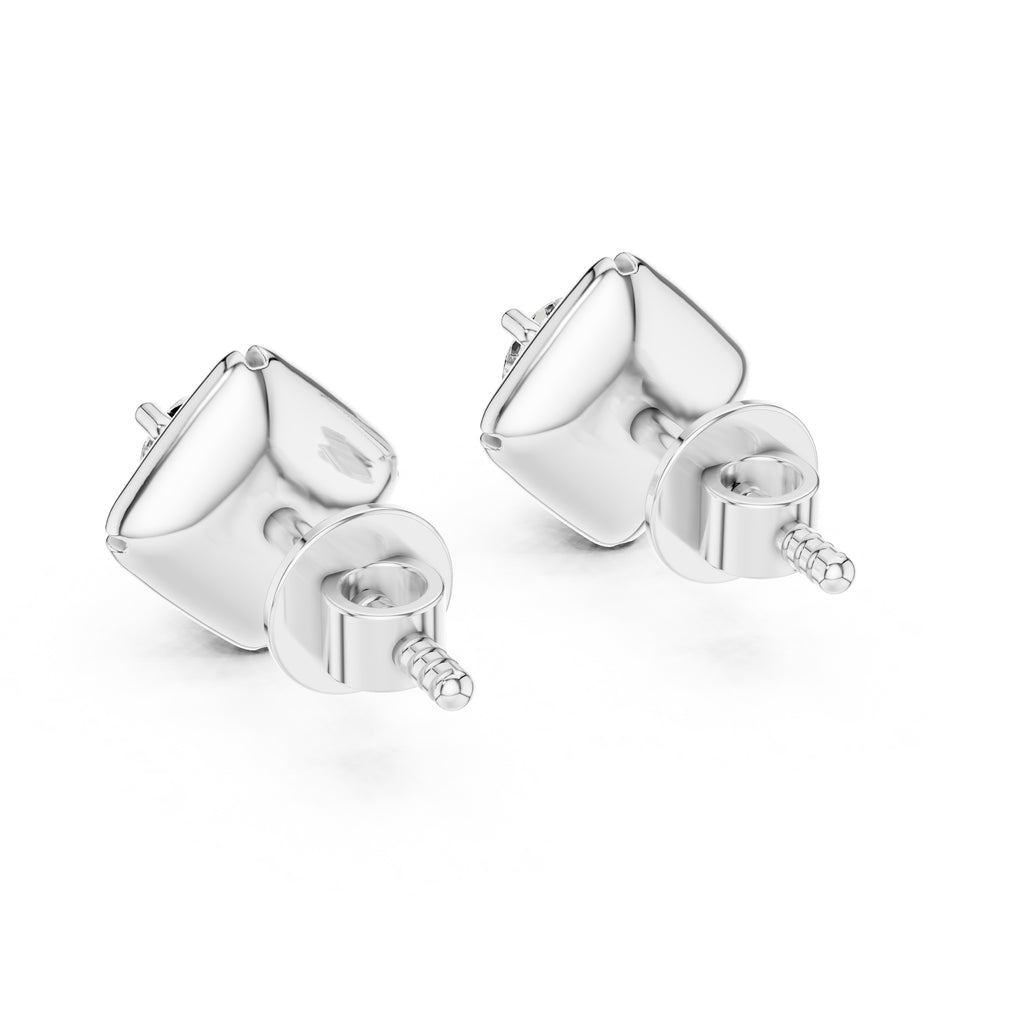 The Prism Bezel Lan Grown Diamond Studs White Gold