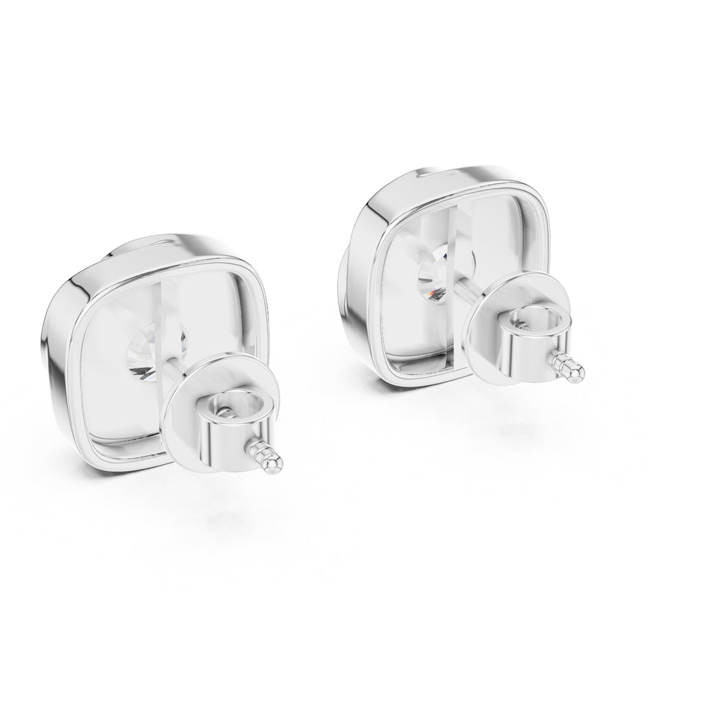 The Cushion Vortex Lan Grown Diamond Studs White Gold