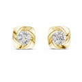 The Cushion Vortex Lan Grown Diamond Studs Yellow Gold