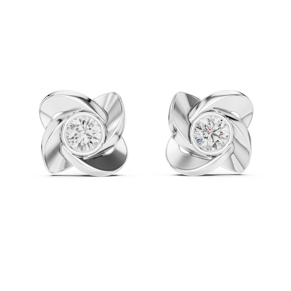 The Blushing Blossom Lan Grown Diamond Studs White Gold