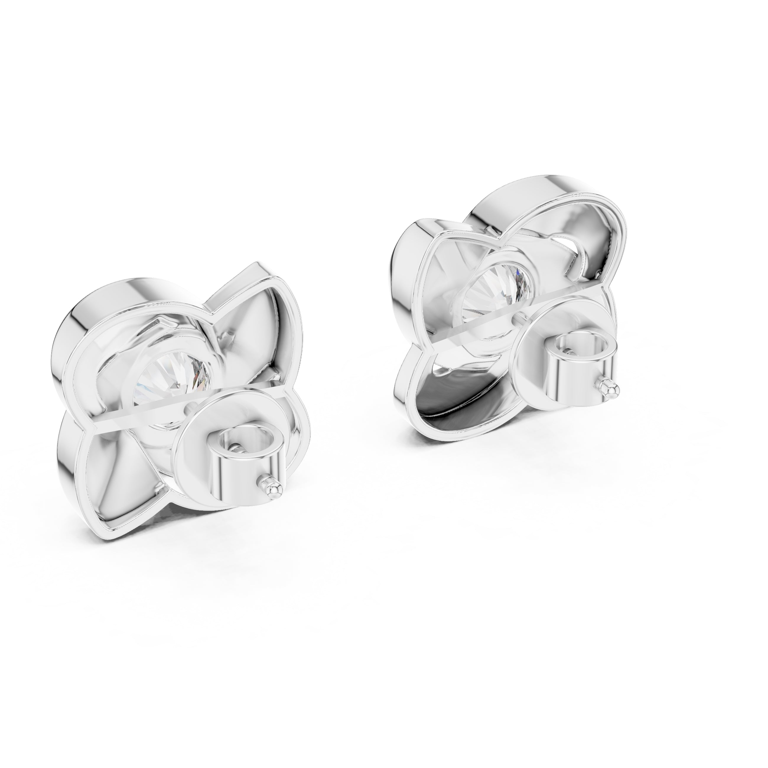 The Blushing Blossom Lan Grown Diamond Studs White Gold