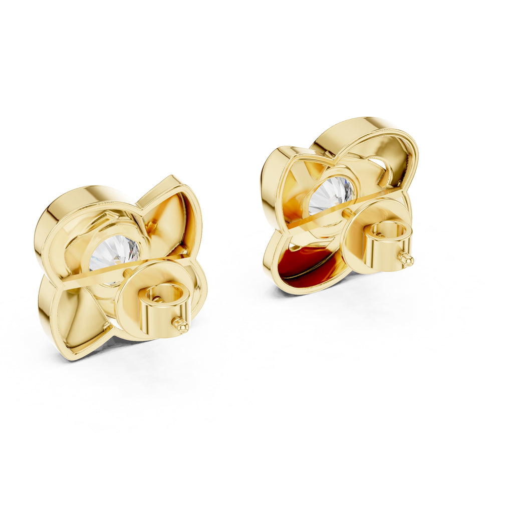 The Blushing Blossom Lan Grown Diamond Studs Yellow Gold