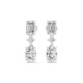 The Cascade Mixed-Cut Lab Grown Diamond Drop Earrings White Gold