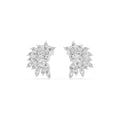 The Flora Cluster Lab Grown Diamond Climber Earrings White Gold