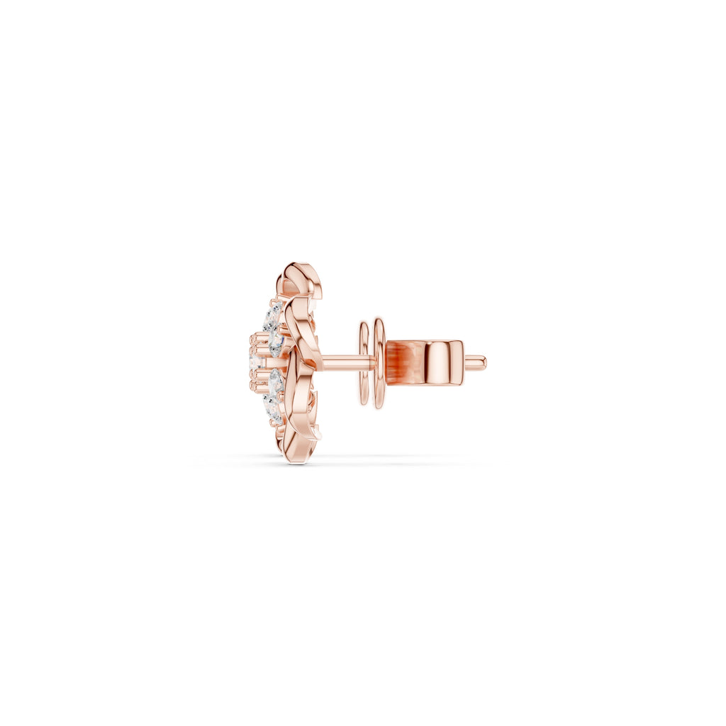 The Petal Cluster Lan Grown Diamond Studs Rose Gold