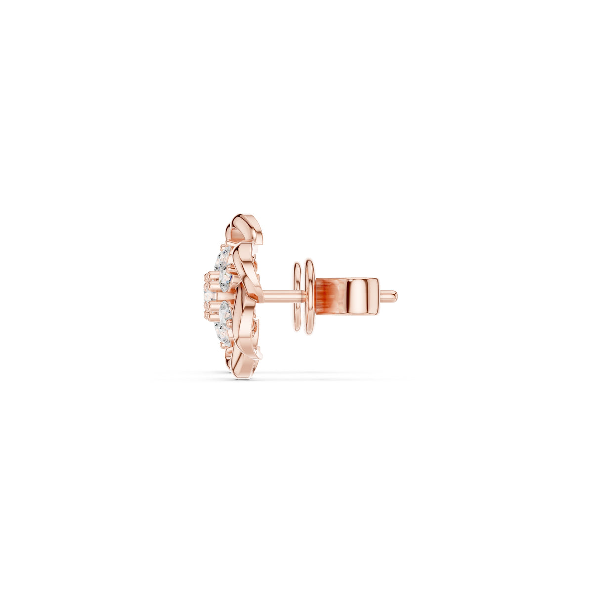 The Petal Cluster Lan Grown Diamond Studs Rose Gold