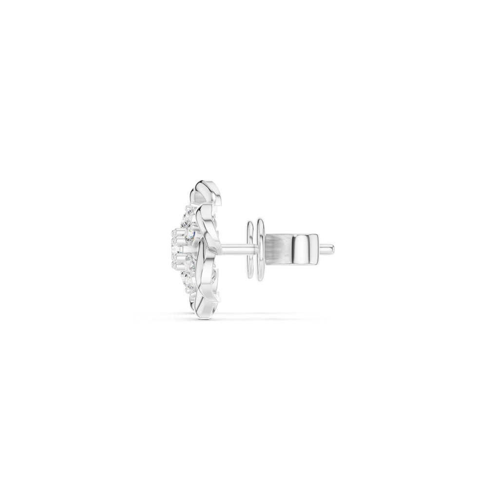 The Petal Cluster Lan Grown Diamond Studs White Gold