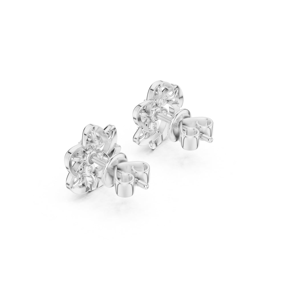 The Petal Cluster Lan Grown Diamond Studs White Gold