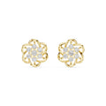 The Petal Cluster Lan Grown Diamond Studs Yellow Gold