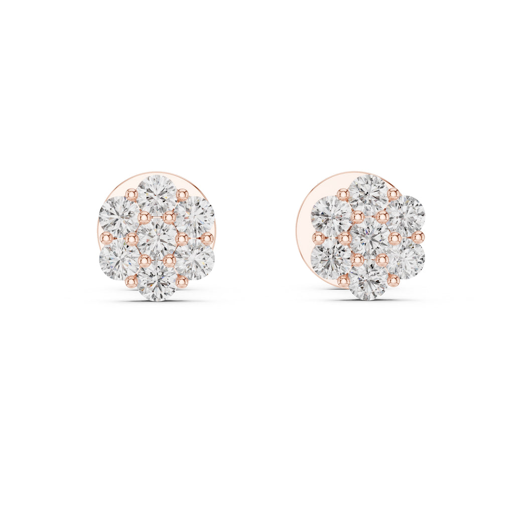 The Daisy Illusion Lan Grown Diamond Studs Rose Gold