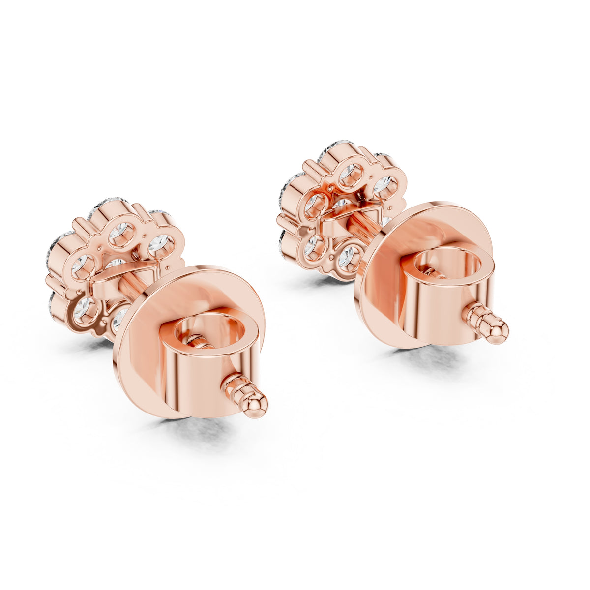 The Daisy Illusion Lan Grown Diamond Studs Rose Gold