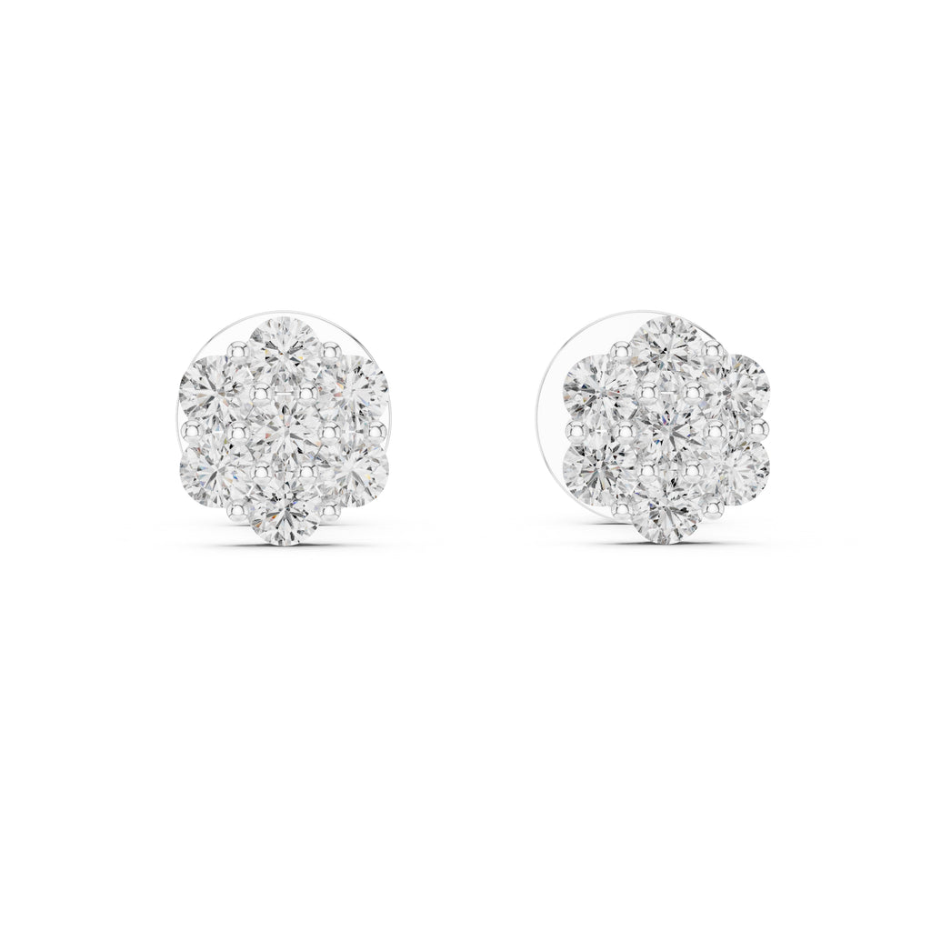 The Daisy Illusion Lan Grown Diamond Studs White Gold