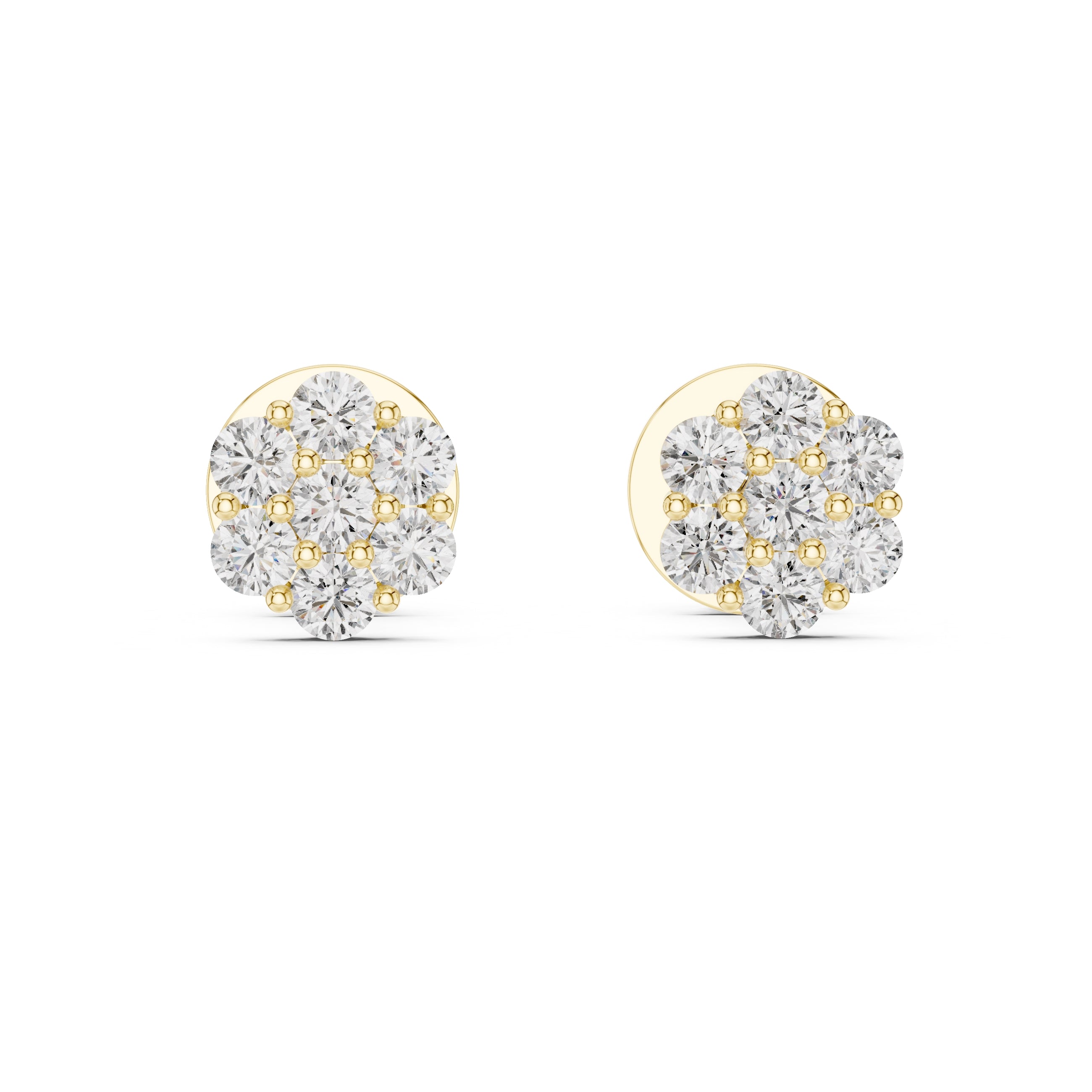 The Daisy Illusion Lan Grown Diamond Studs Yellow Gold