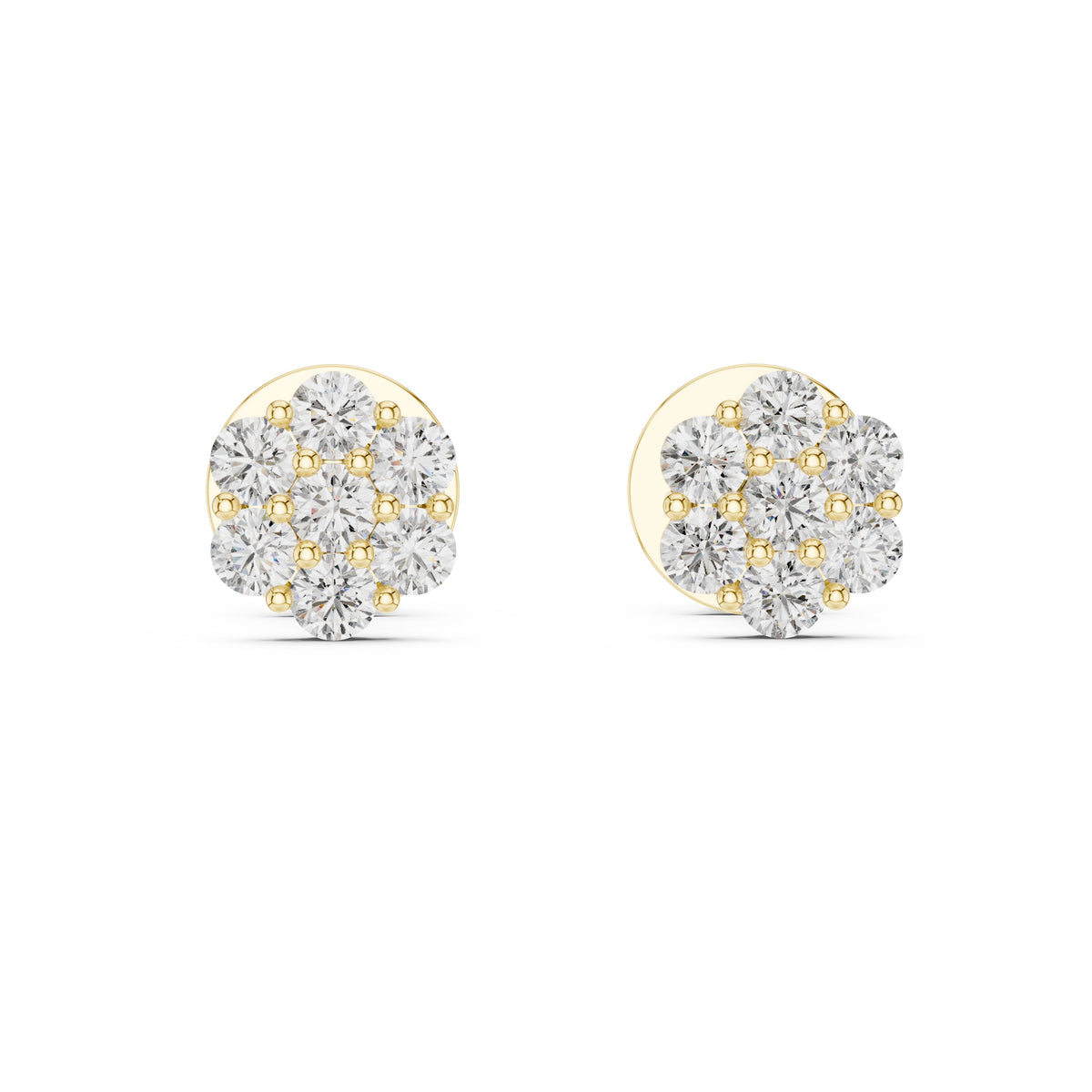 The Daisy Illusion Lab Grown Diamond Studs Yellow Gold