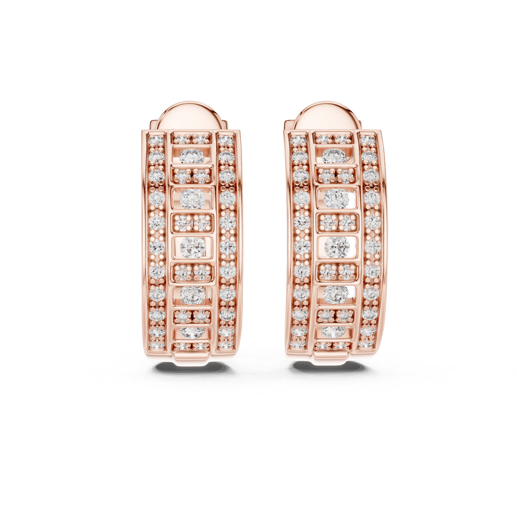 The Citadel Wide Lan Grown Diamond Hoop Earrings Rose Gold