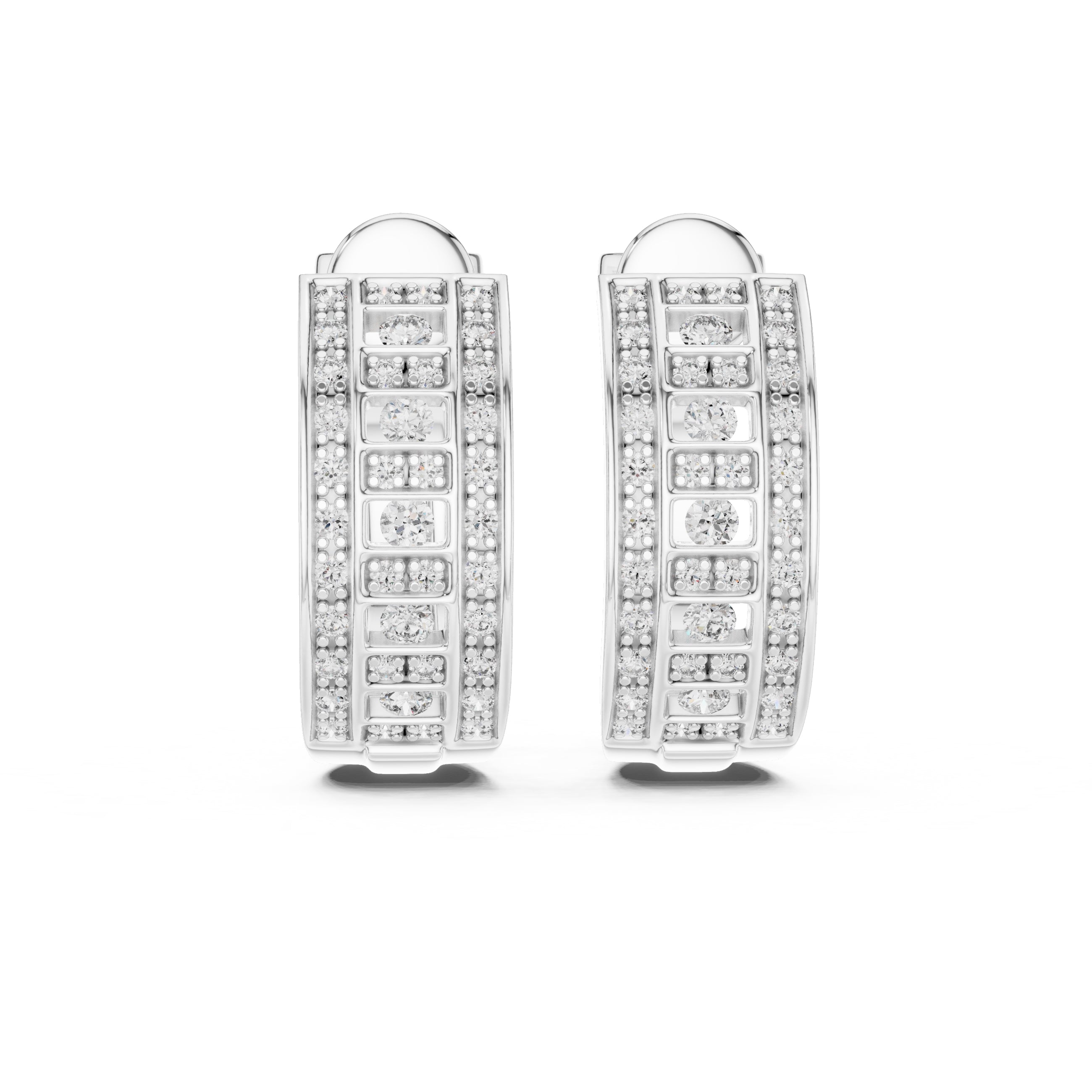 The Citadel Wide Lan Grown Diamond Hoop Earrings White Gold