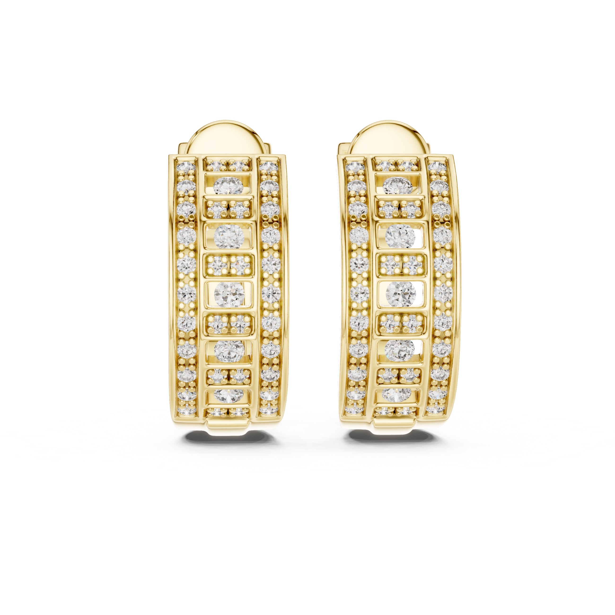 The Citadel Wide Lan Grown Diamond Hoop Earrings Yellow Gold