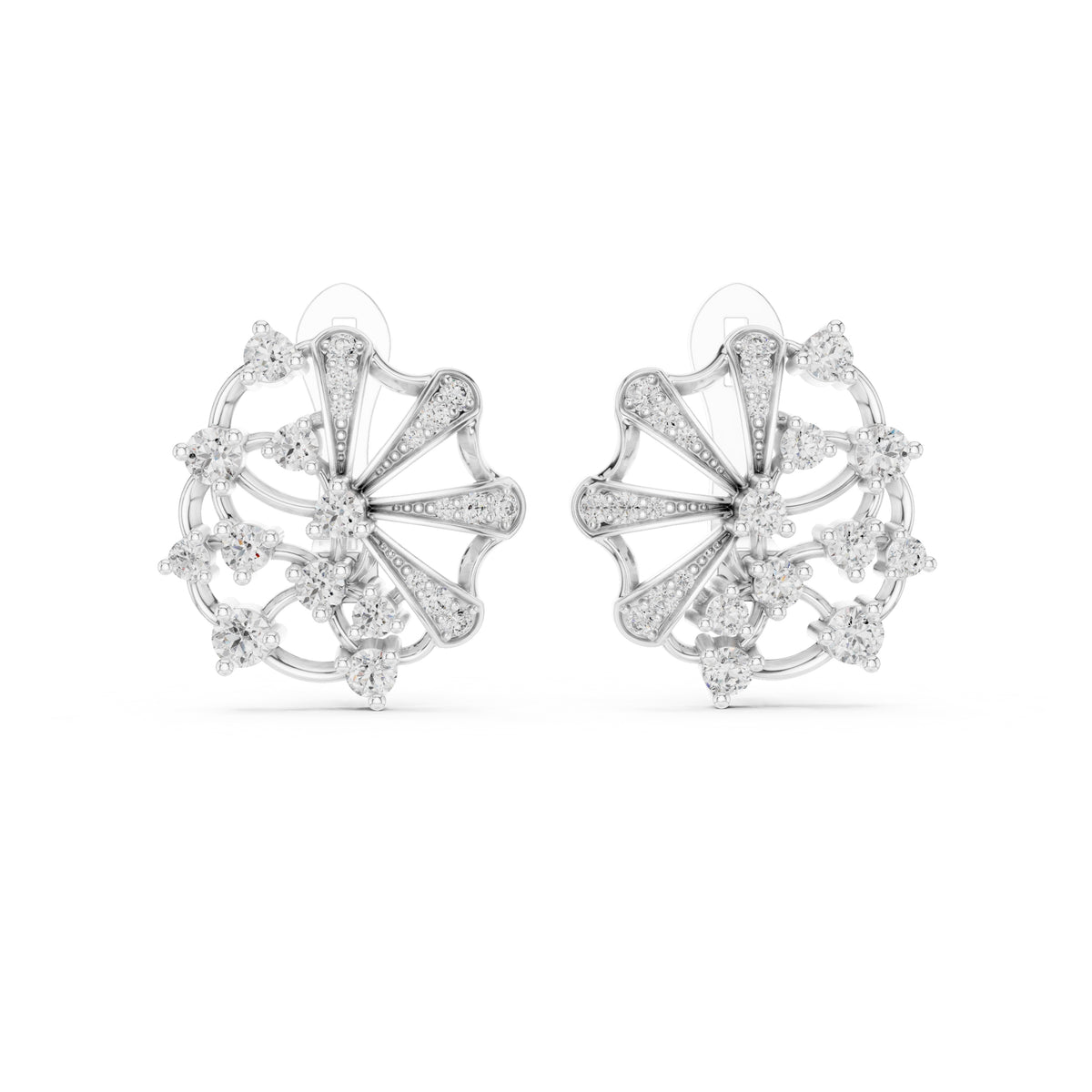 The Solaris Open-Work Lan Grown Diamond Earrings White Gold