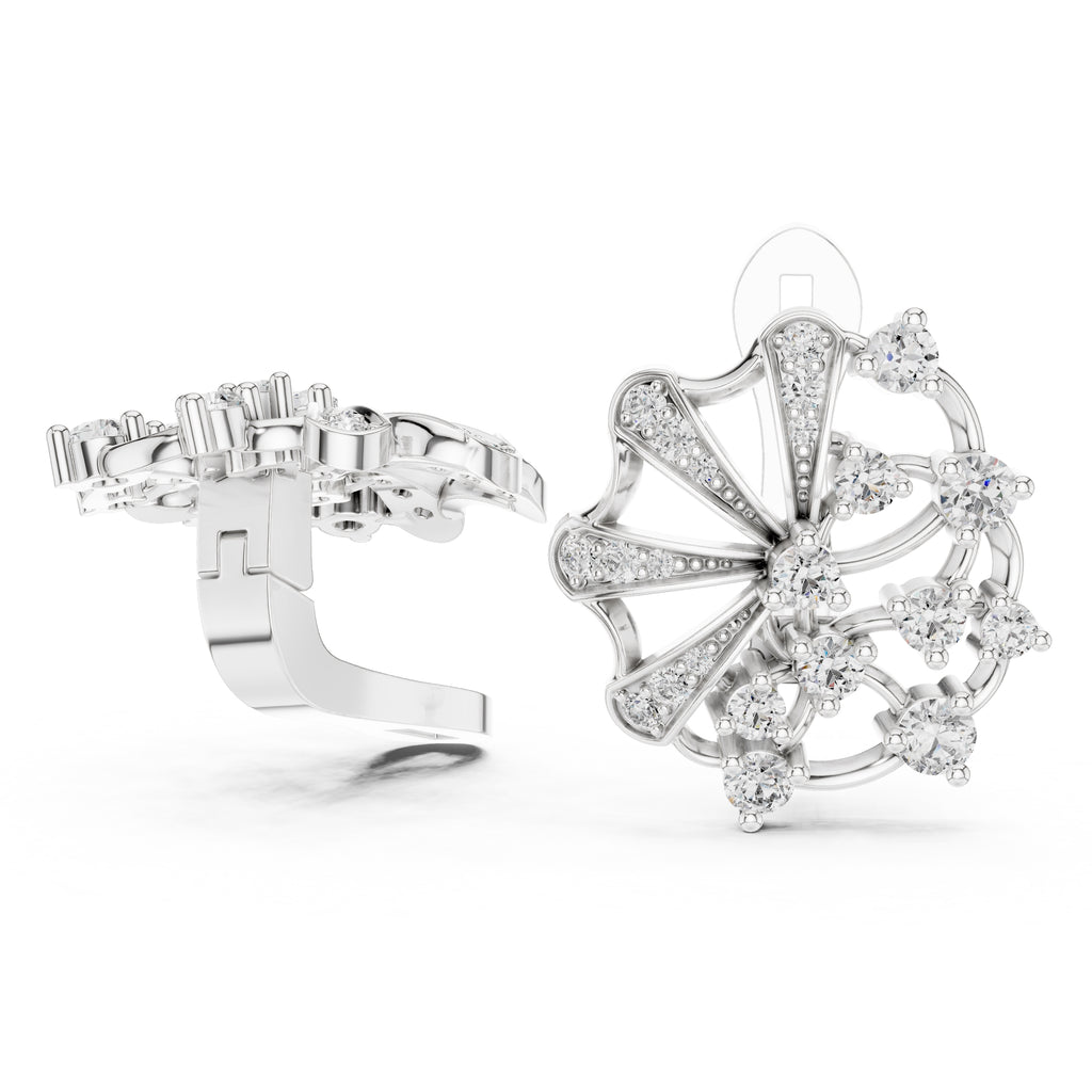 The Solaris Open-Work Lan Grown Diamond Earrings White Gold