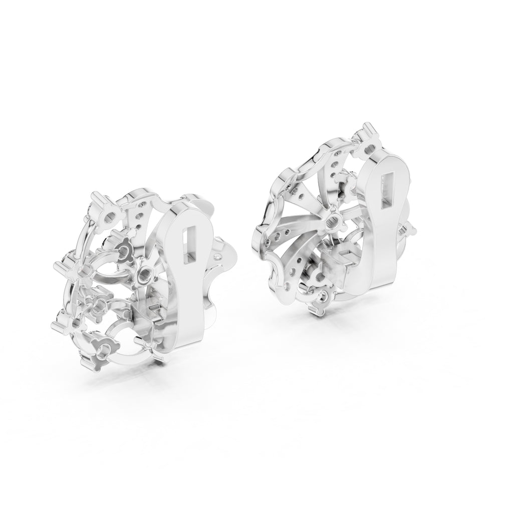 The Solaris Open-Work Lan Grown Diamond Earrings White Gold