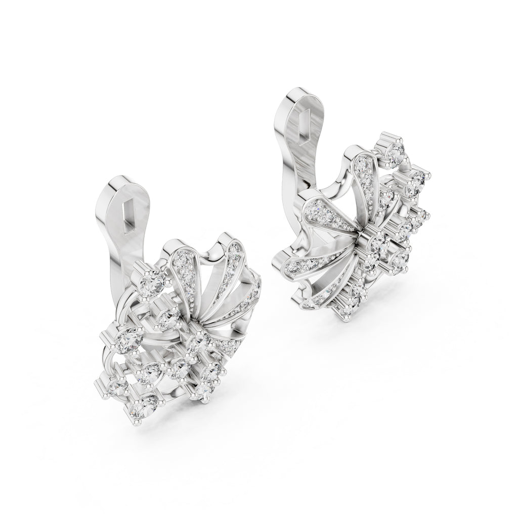 The Solaris Open-Work Lan Grown Diamond Earrings White Gold