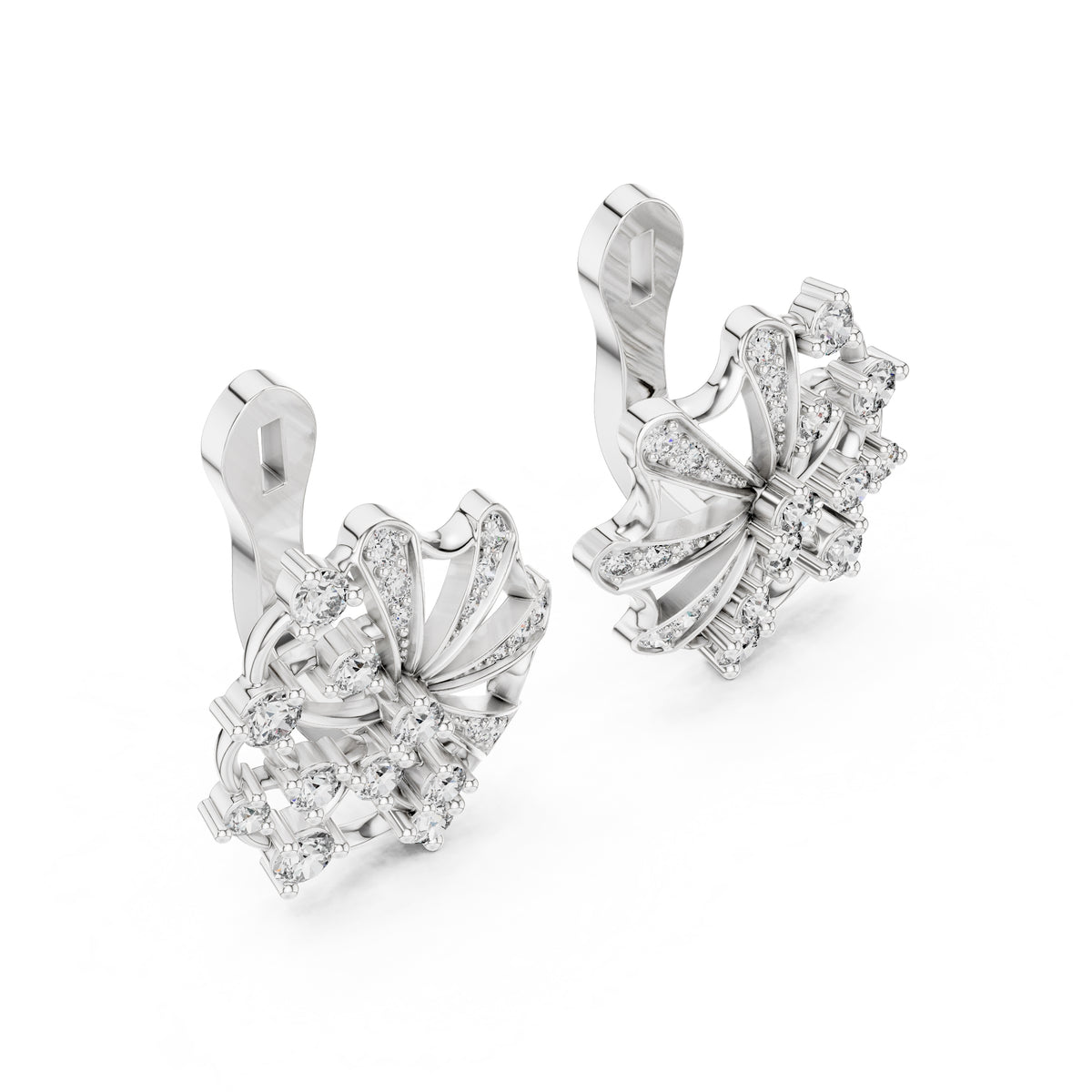 The Solaris Open-Work Lan Grown Diamond Earrings White Gold