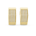 The Cubic Pave Lan Grown Diamond Huggie Hoops Yellow Gold